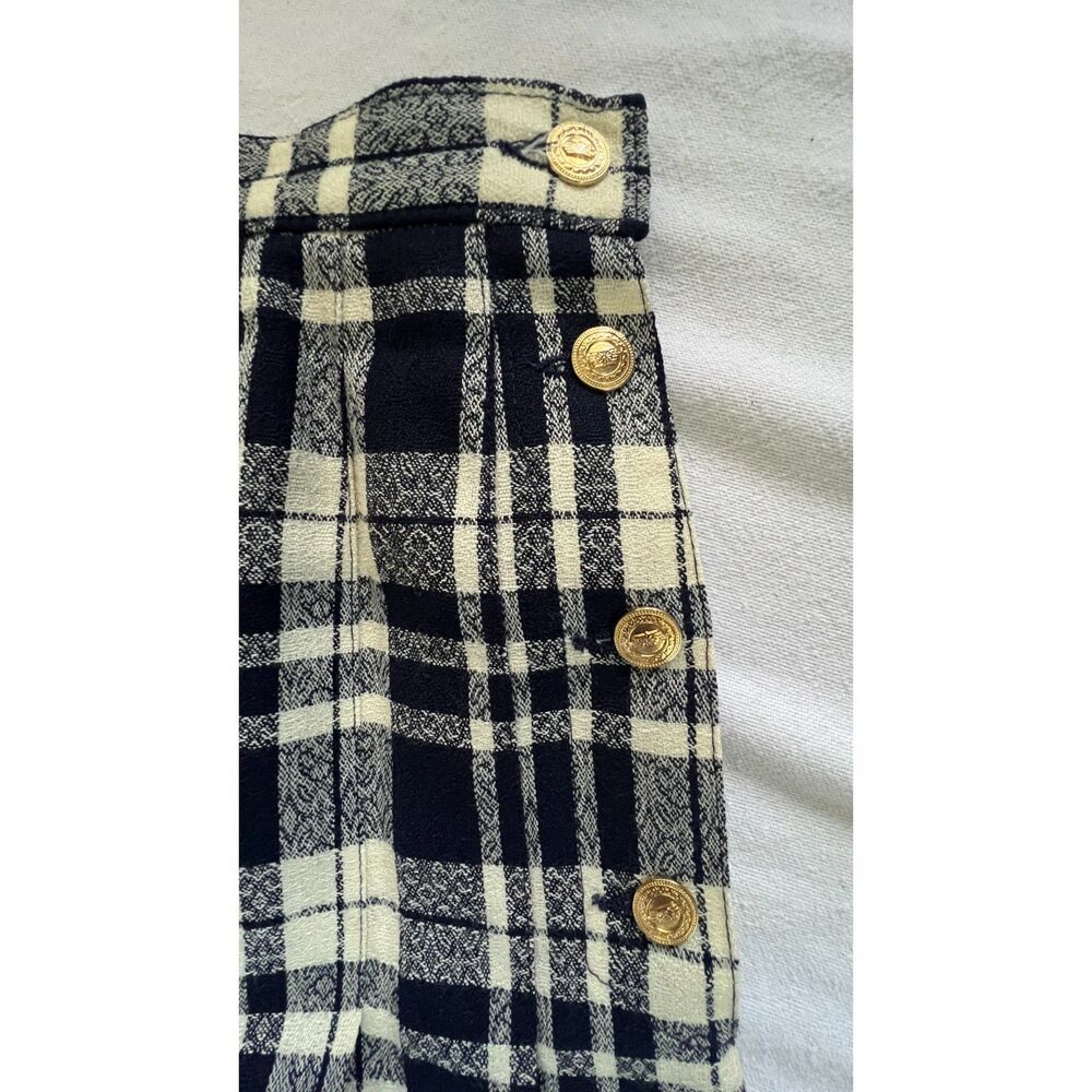 Vintage Pendleton Wool Plaid Black White Women's Skirt Size  12 - Picture 11 of 12